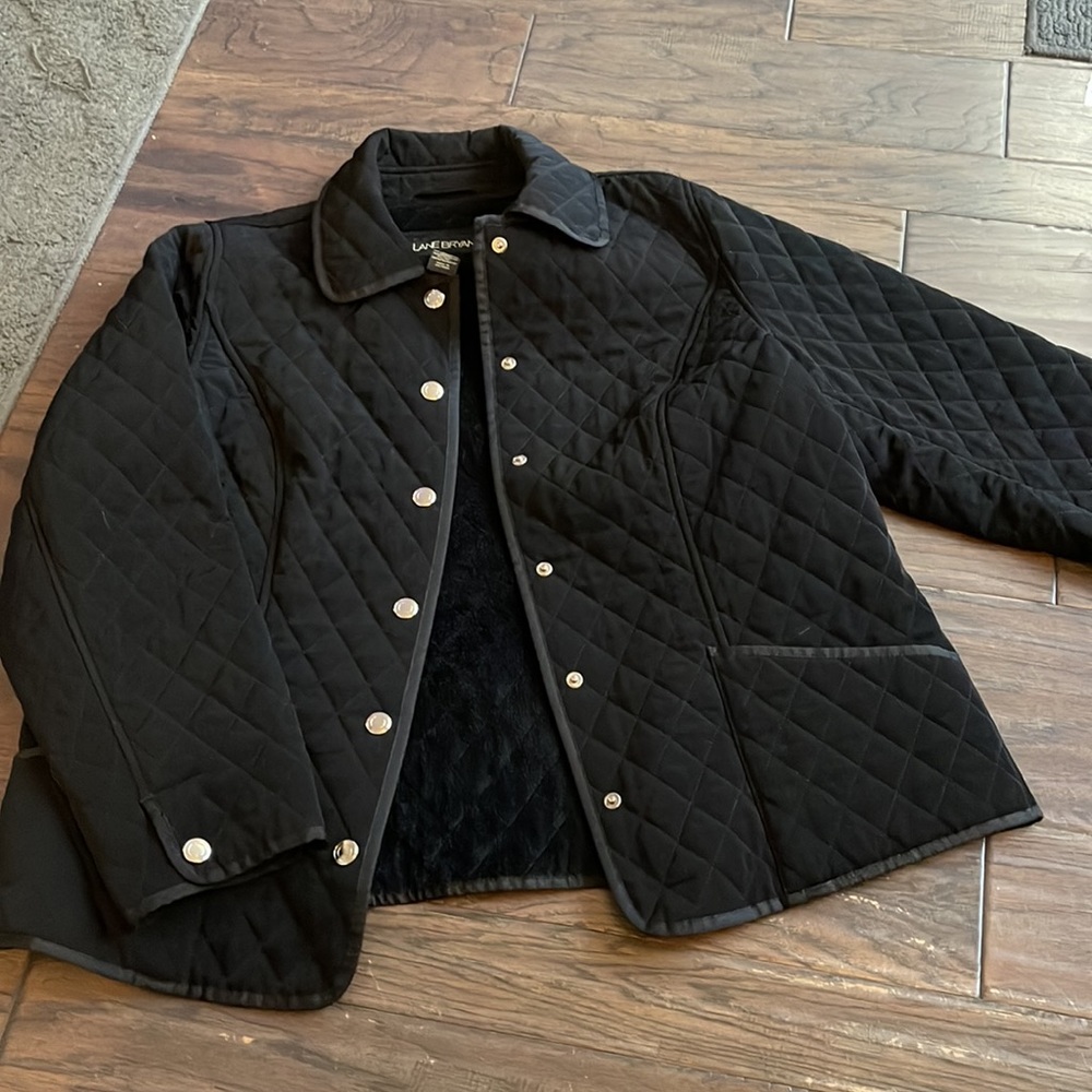 Lane Bryant - black quilted plus size coat - 14/16